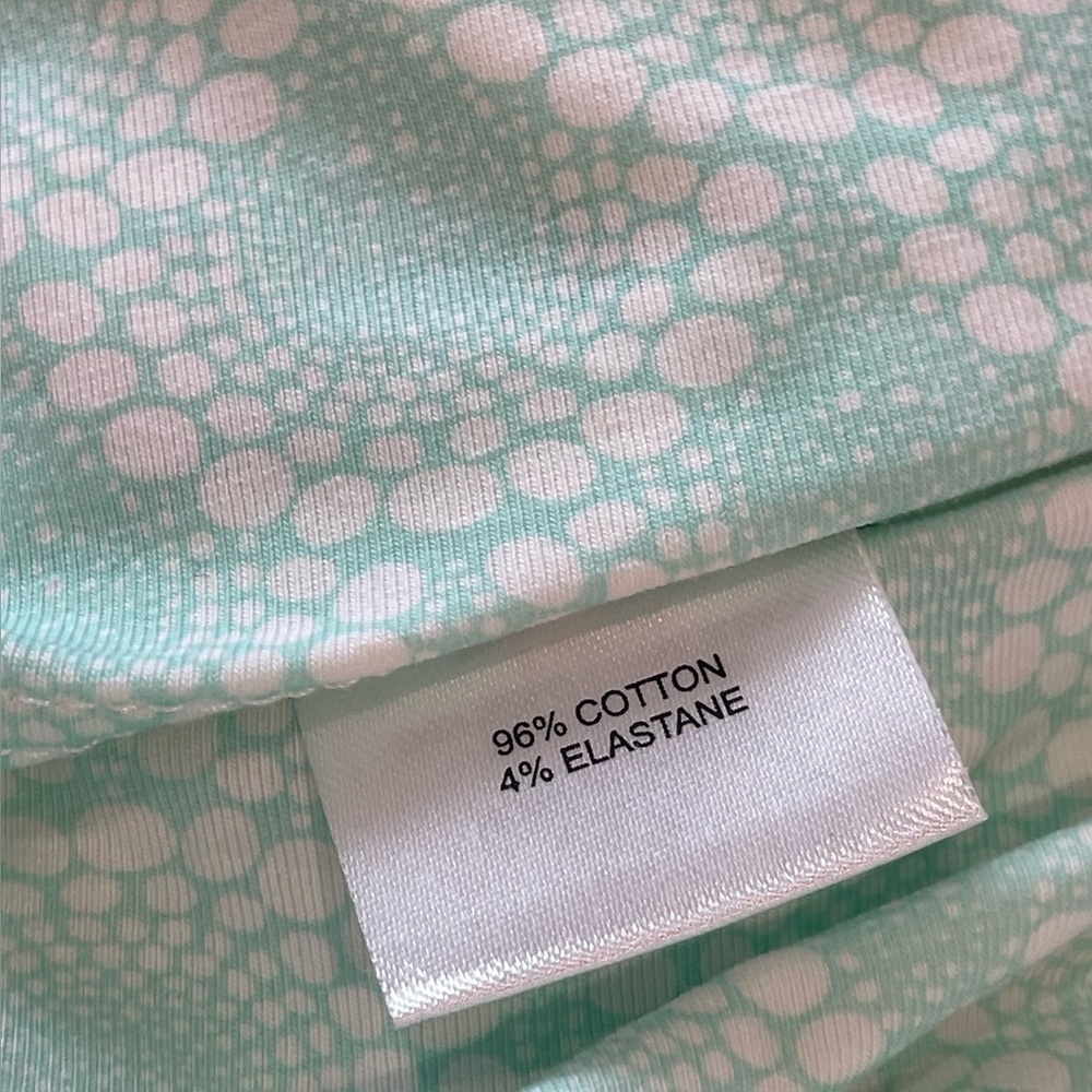 Peter Millar Woman TShirt Size Med White Green VNeck Long Sleeve Cotton Blend - Picture 6 of 7